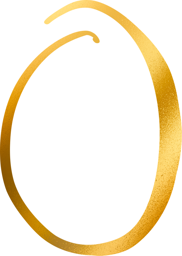 Gold Alphabet O