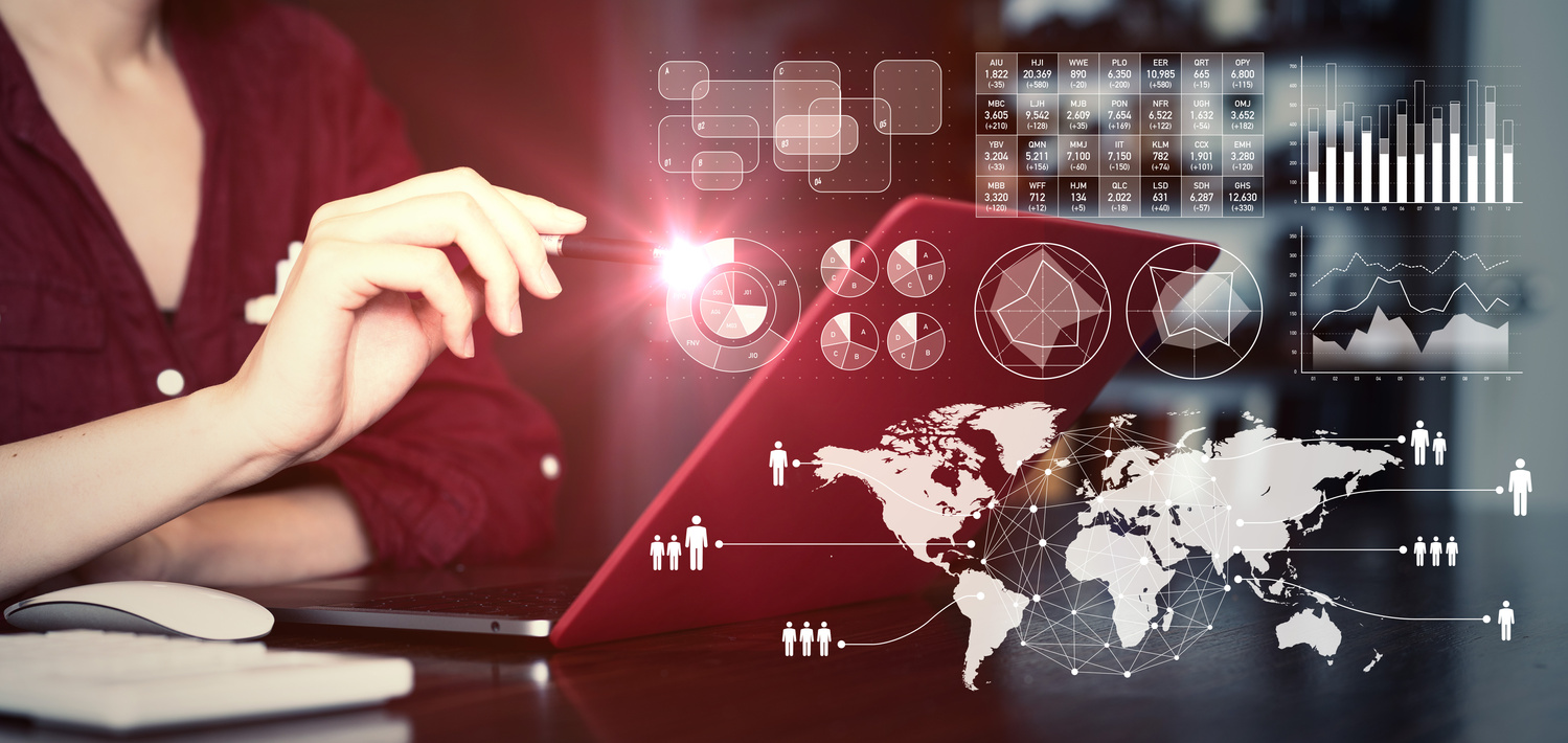 Business data analysis concept. global business.