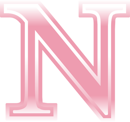 Pink Shiny Alphabet N